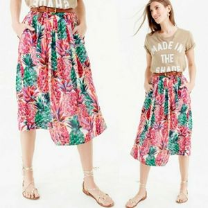 Jcrew Skirt In Ratti Painted Pineapple Size 2 Cotton Modest